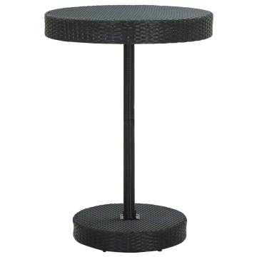 Stylish Black Poly Rattan Garden Table - 75.5x106 cm