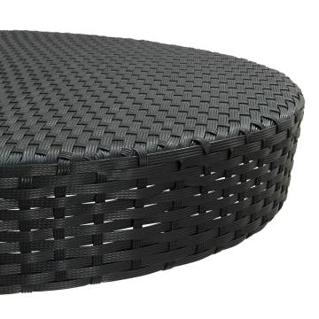 Stylish Black Poly Rattan Garden Table - 75.5x106 cm