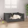 Dog Bed Grey 65.5x50.5x28 cm Solid Pine Wood Colour grey Size 65.5 x 50.5 x 28 cm 