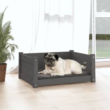 Comfortable Grey Dog Bed | Solid Pine Wood & Timeless Design