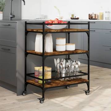 Kitchen Trolley Smoked Oak - Stylish Storage Solution