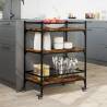 Kitchen Trolley Smoked Oak - Stylish Storage Solution