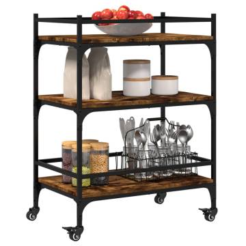 Kitchen Trolley Smoked Oak - Stylish Storage Solution