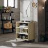 Stylish White and Sonoma Oak Sideboard - 57x35x70 cm