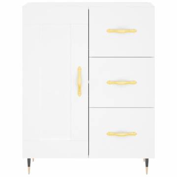 Stylish Highboard White - 69.5x34x180 cm Engineered Wood