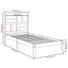 Solid Wood Bed Frame 90x190 cm - Modern Single Bed