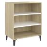 Stylish White and Sonoma Oak Sideboard - 57x35x70 cm