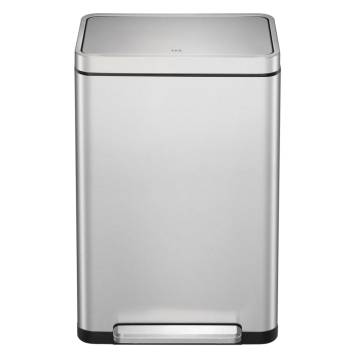 EKO Pedal Bin X-Cube 45L - Stylish Matte Silver Trash Can