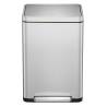 EKO Pedal Bin X-Cube 45L - Stylish Matte Silver Trash Can