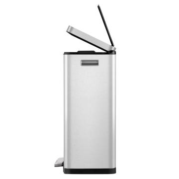 EKO Pedal Bin X-Cube 45L - Stylish Matte Silver Trash Can