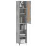 Stylish Highboard in Concrete Grey - 34.5x34x180 cm