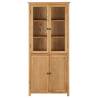 Solid Oak Bookcase with 4 Doors - Vintage Charm | HipoMarket