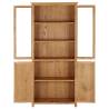 Solid Oak Bookcase with 4 Doors - Vintage Charm | HipoMarket