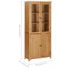 Solid Oak Bookcase with 4 Doors - Vintage Charm | HipoMarket