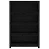 Stylish Black Book Cabinet - Solid Pine Wood 80x35x126 cm