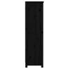 Stylish Black Book Cabinet - Solid Pine Wood 80x35x126 cm