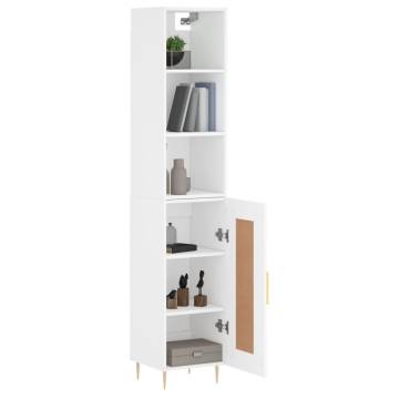 Stylish Highboard White 34.5x34x180 cm | Hipomarket