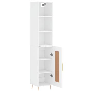 Stylish Highboard White 34.5x34x180 cm | Hipomarket