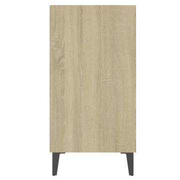 Stylish White and Sonoma Oak Sideboard - 57x35x70 cm