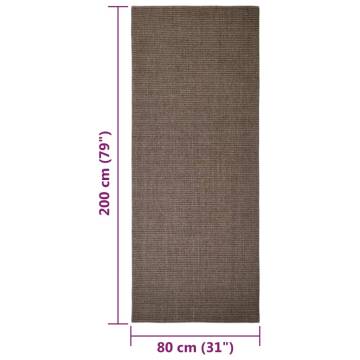 Durable Sisal Rug for Cats - Brown 80x200 cm | HipoMarket