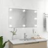 Wall Frameless Mirror with LED Lights Rectangular Glass Size 100 x 60 cm Quantity in Package 1 Model with leds 