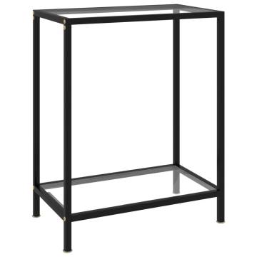 Stylish Transparent Console Table - 60x35x75 cm Tempered Glass