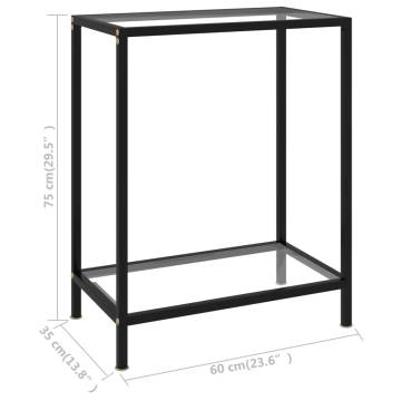 Stylish Transparent Console Table - 60x35x75 cm Tempered Glass