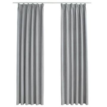 Blackout Curtains with Hooks - Grey 140x245cm | HipoMarket