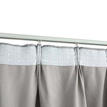 Blackout Curtains with Hooks - Grey 140x245cm | HipoMarket