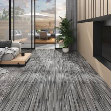 PVC Flooring Planks 5.02 m² - Self-Adhesive Striped Grey