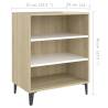 Stylish White and Sonoma Oak Sideboard - 57x35x70 cm