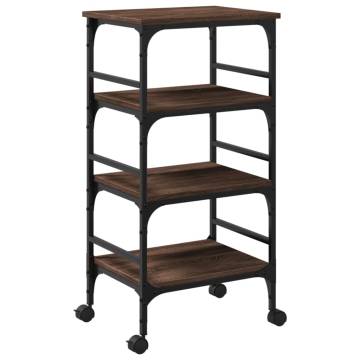 Kitchen Trolley Brown Oak - Stylish Storage Solution - HipoMarket