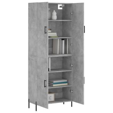 Stylish Highboard Concrete Grey - 69.5x34x180 cm | Hipomarket