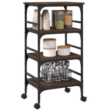 Kitchen Trolley Brown Oak - Stylish Storage Solution - HipoMarket