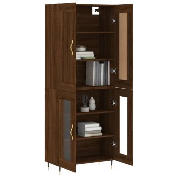 Stylish Highboard Brown Oak - 69.5x34x180 cm | Hipo Market