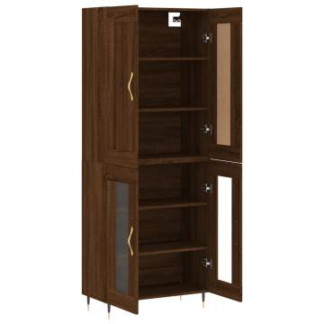 Stylish Highboard Brown Oak - 69.5x34x180 cm | Hipo Market