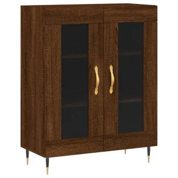 Stylish Highboard Brown Oak - 69.5x34x180 cm | Hipo Market