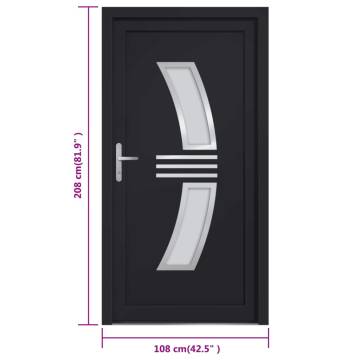 Front Door Anthracite 108x208 cm PVC - Durable & Secure