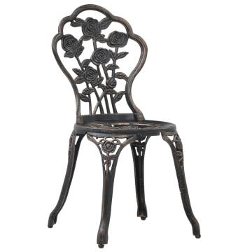 Bistro Chairs 2 pcs Bronze Cast Aluminium - Stylish & Durable