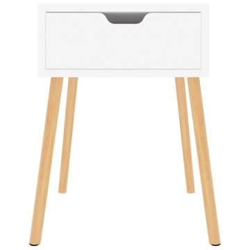 High Gloss White Bedside Cabinets - 2pcs - Modern Design