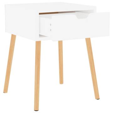 High Gloss White Bedside Cabinets - 2pcs - Modern Design