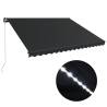 Manual Retractable Awning with LED - 450x300 cm Anthracite