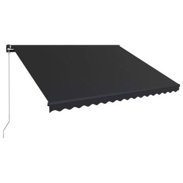 Manual Retractable Awning with LED - 450x300 cm Anthracite