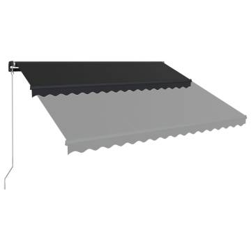 Manual Retractable Awning with LED - 450x300 cm Anthracite