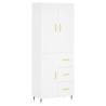 Stylish Highboard White 69.5x34x180 cm - Hipomarket