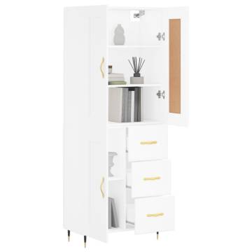 Stylish Highboard White 69.5x34x180 cm - Hipomarket