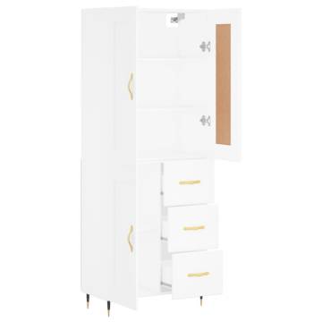 Stylish Highboard White 69.5x34x180 cm - Hipomarket