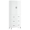 Stylish Highboard High Gloss White - 69.5x34x180 cm