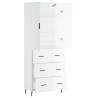 Stylish Highboard High Gloss White - 69.5x34x180 cm