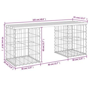 Garden Bench Gabion Design | Solid Wood Douglas | Hipo Market